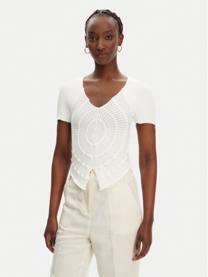 PINKO Sweter Falterona Maglia 104625 A2E6 Biały Regular Fit