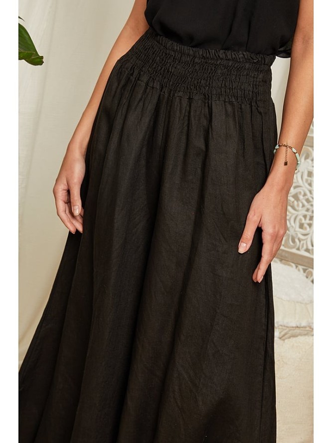 Lin Passion Lniane spodnie w kolorze czarnym rozmiar: 36/38