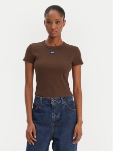 HUGO T-Shirt Baby 50510749 Brązowy Slim Fit