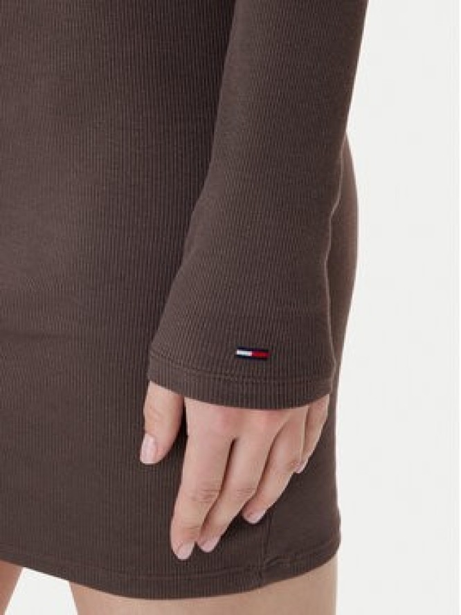 Tommy Jeans Sukienka codzienna Linear DW0DW21902 Brązowy Slim Fit