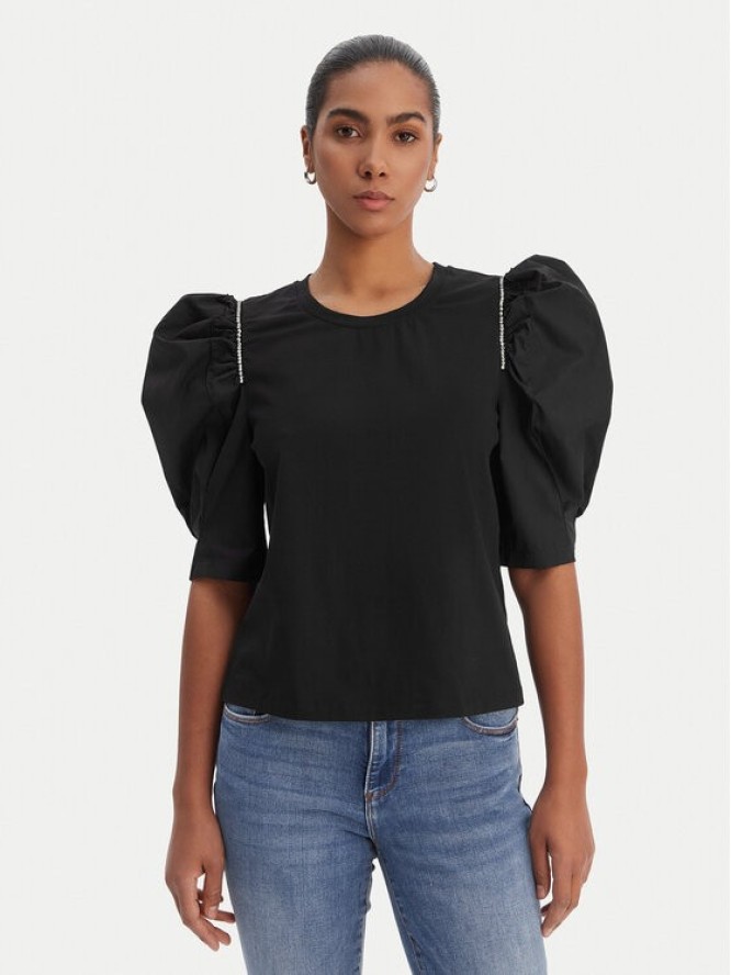 Fracomina Bluzka FR26ST3035J40101 Czarny Regular Fit