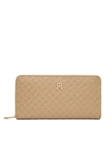 Tommy Hilfiger Portfel Th Icon Lrg Za Mono AW0AW18482 Beżowy
