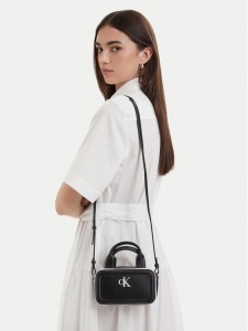 Calvin Klein Torebka Contrast Ck Mini Bauletto Bag LV04F1257G Czarny