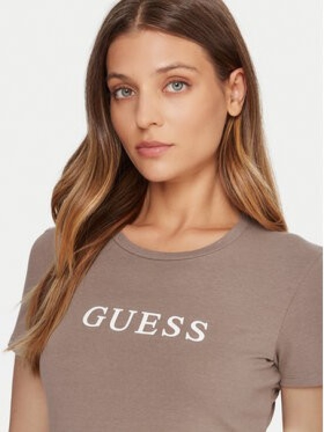 Guess T-Shirt O5RI01 KBBU1 Beżowy Regular Fit