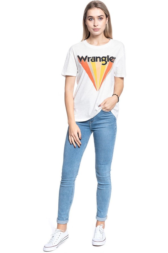 T-SHIRT DAMSKI WRANGLER BOYFRIEND TEE OFFWHITE W7019EA02 112130896