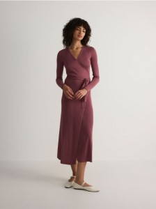 Sukienka z wiskozy - brudny róż