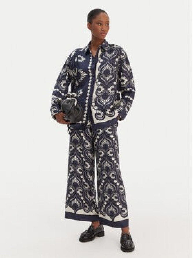 Weekend Max Mara Spodnie materiałowe Ottico 2615131011 Granatowy Wide Leg