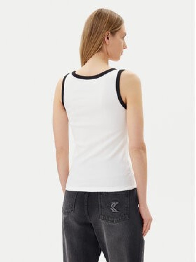 Pieces Top May 17154484 Biały Slim Fit