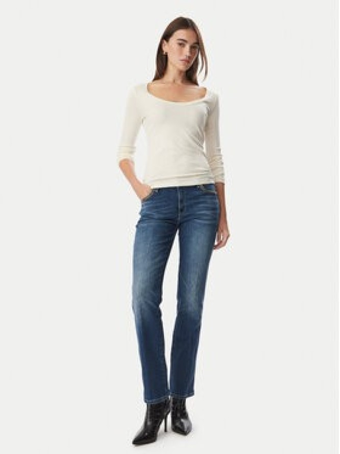 Guess Bluzka W6BP18 K6246 Kremowy Regular Fit