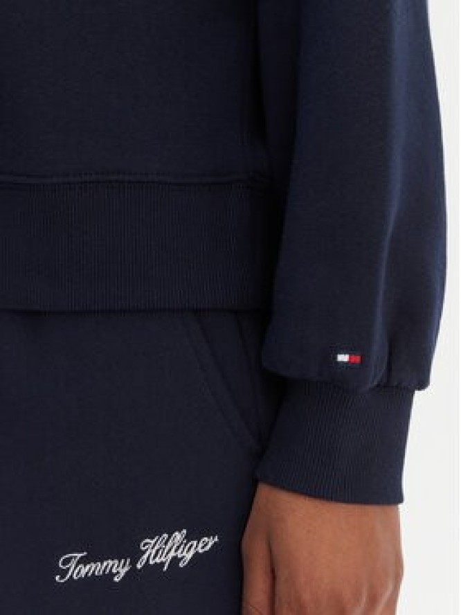Tommy Hilfiger Bluza Script WW0WW49418 Granatowy Regular Fit