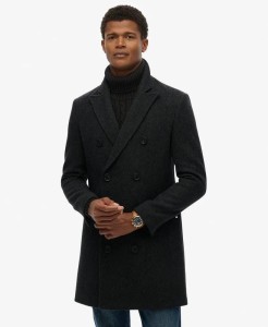 superdry The Merchant Store - Town Coat, wełniana tkanina, slim fit