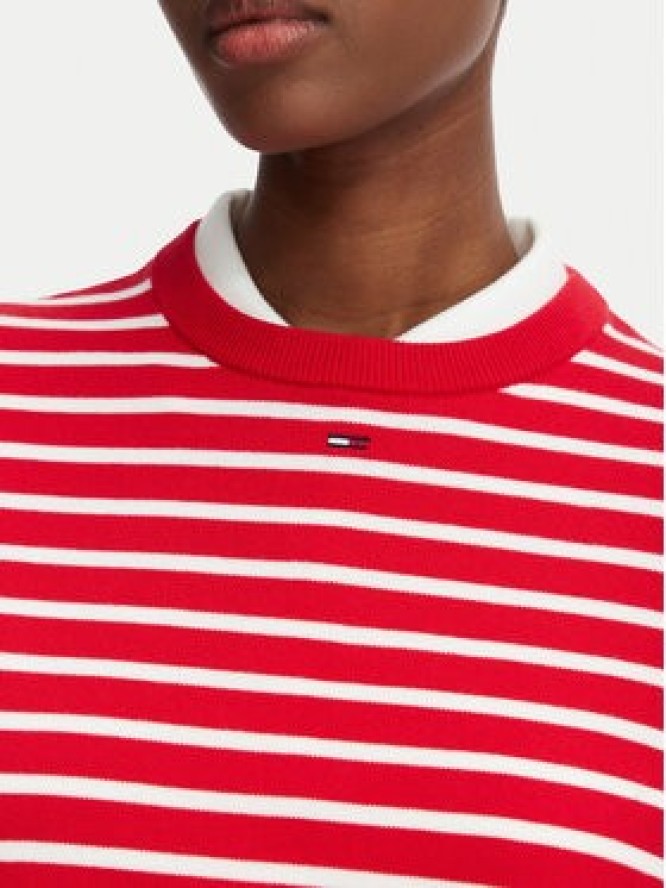 Tommy Jeans Sweter Essential DW0DW20159 Czerwony Regular Fit
