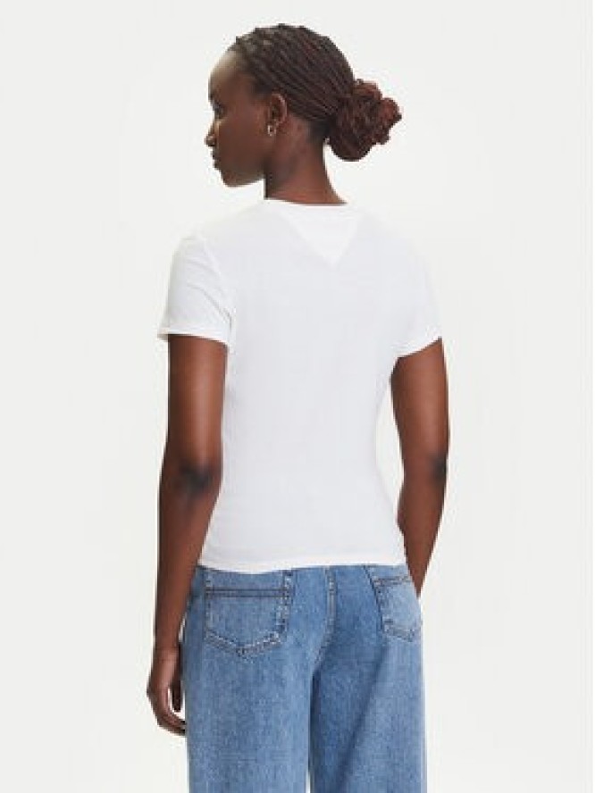 Tommy Jeans T-Shirt Linear DW0DW21422 Écru Slim Fit