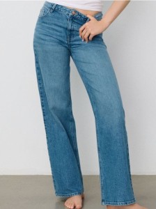 Jeansy wide leg - niebieski