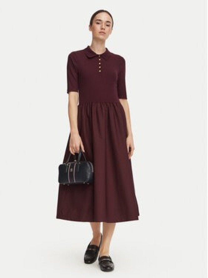 Tommy Hilfiger Sukienka codzienna WW0WW52227 Bordowy Regular Fit