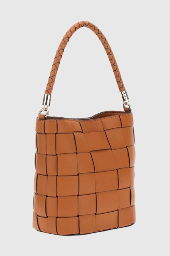 GUESS Brązowa torebka damska Maylee Bucket