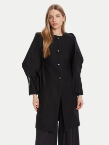 Rinascimento Płaszcz wełniany CFC0125616003 Czarny Regular Fit