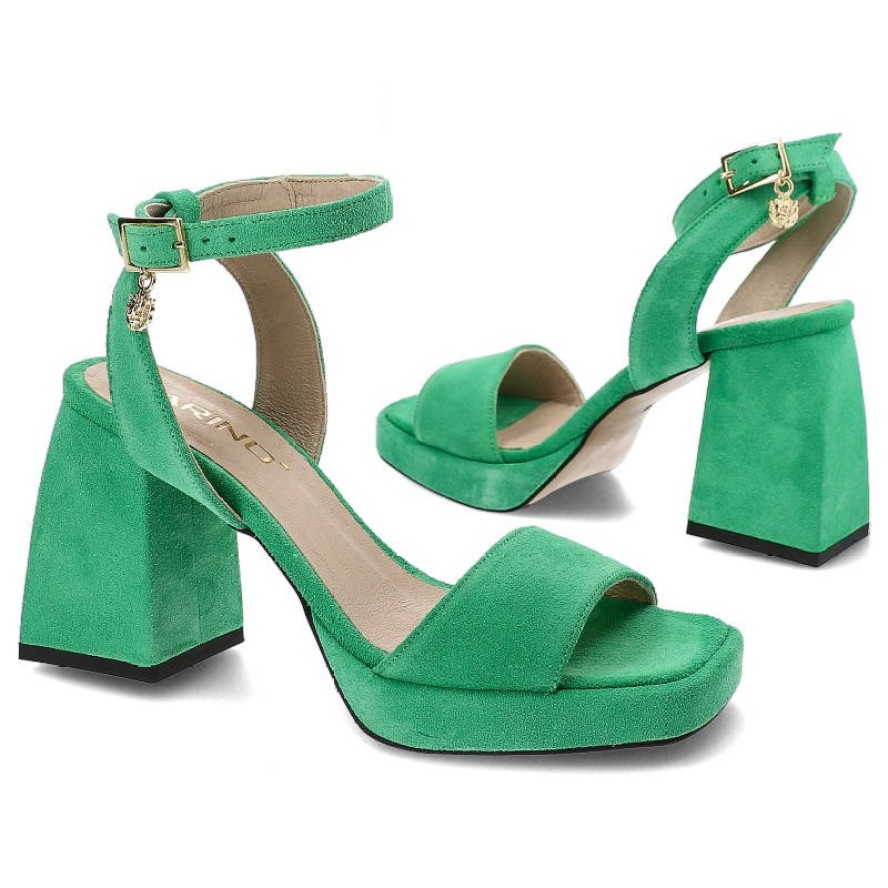 Zielone Sandały Karino Eleganckie Buty Na Obcasie