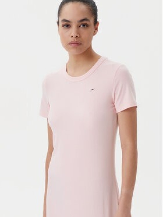 Tommy Jeans Sukienka codzienna DW0DW19721 Różowy Slim Fit