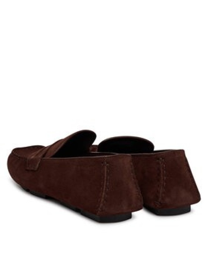 Calvin Klein Mokasyny Square Driver Suede HW0HW02844 Bordowy