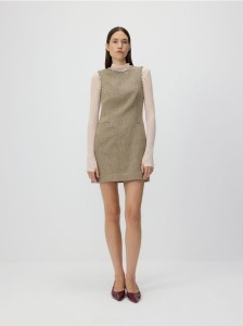 Sukienka mini z domieszką wełny - wielobarwny