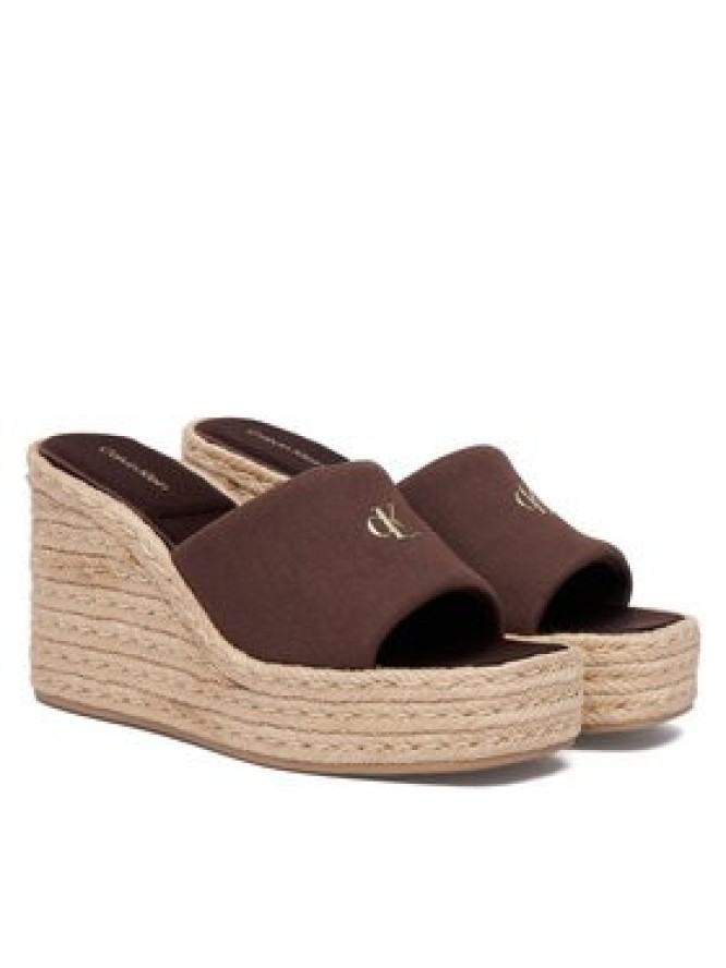 Calvin Klein Espadryle Wedge Espad 70 Canvas Mg HW0HW03282 Brązowy