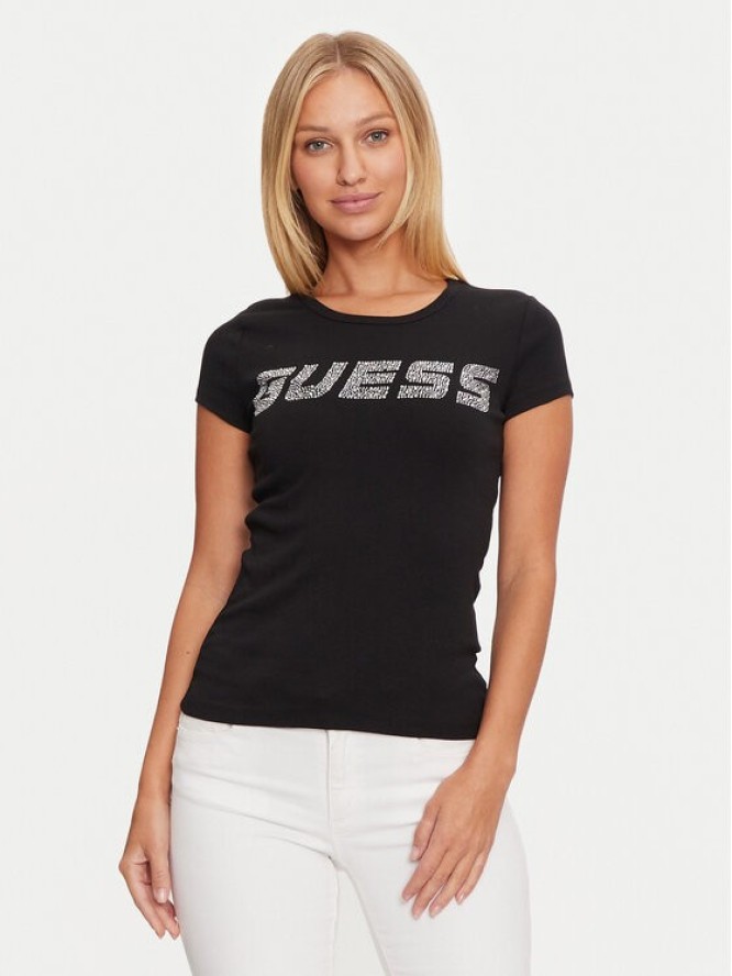 Guess T-Shirt V4BI16 KCIV1 Czarny Regular Fit