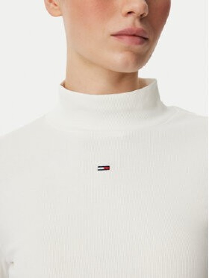 Tommy Jeans Bluzka Essential DW0DW19830 Biały Slim Fit