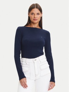 Tommy Hilfiger Bluzka WW0WW47309 Granatowy Slim Fit
