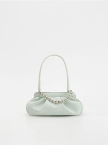 Torebka na ramię z łańcuszkiem - jasnozielony