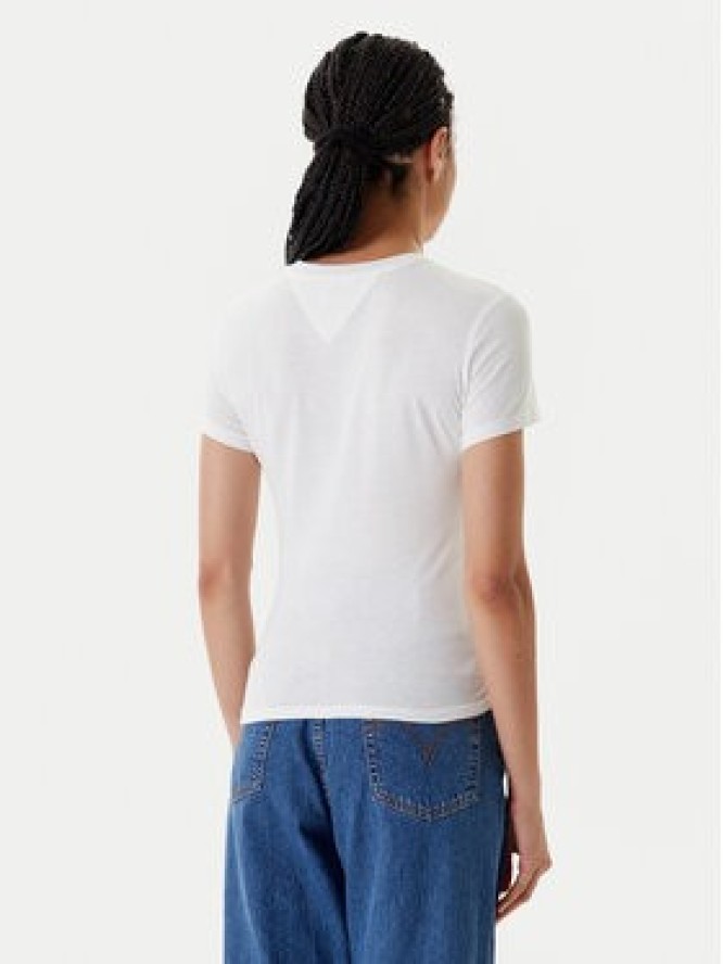 Tommy Jeans T-Shirt Essential DW0DW20913 Biały Slim Fit
