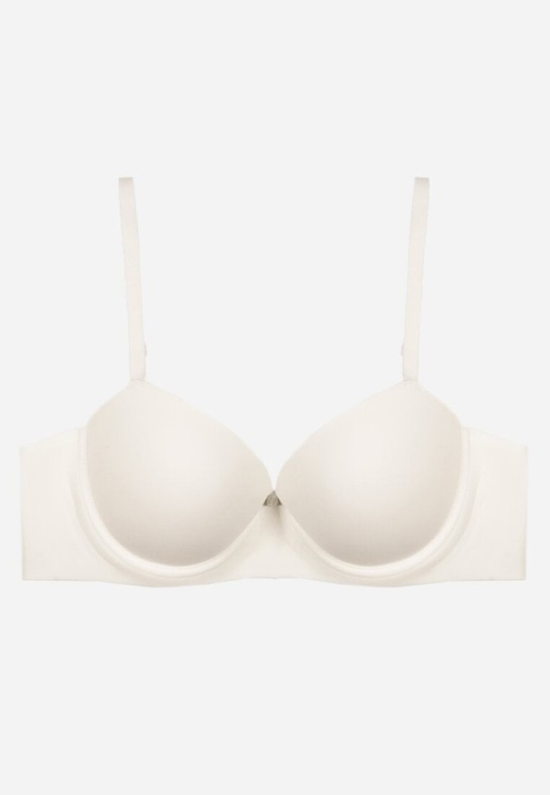 Biały Klasyczny Biustonosz o Gładkim Wykończeniu Taniarephis