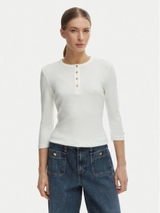 Tommy Hilfiger Bluzka WW0WW49629 Écru Slim Fit