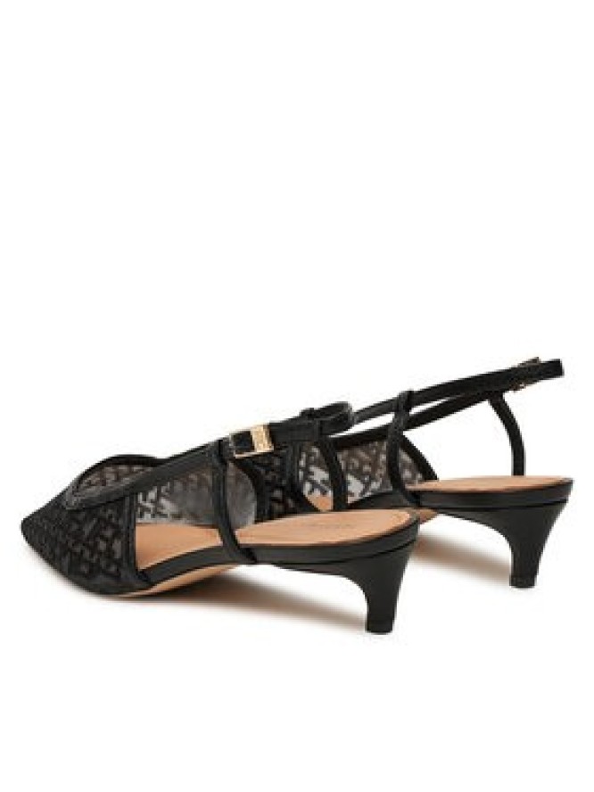 Tommy Hilfiger Czółenka Mono Squared Toe Kitten Slingb FW0FW08746 Czarny