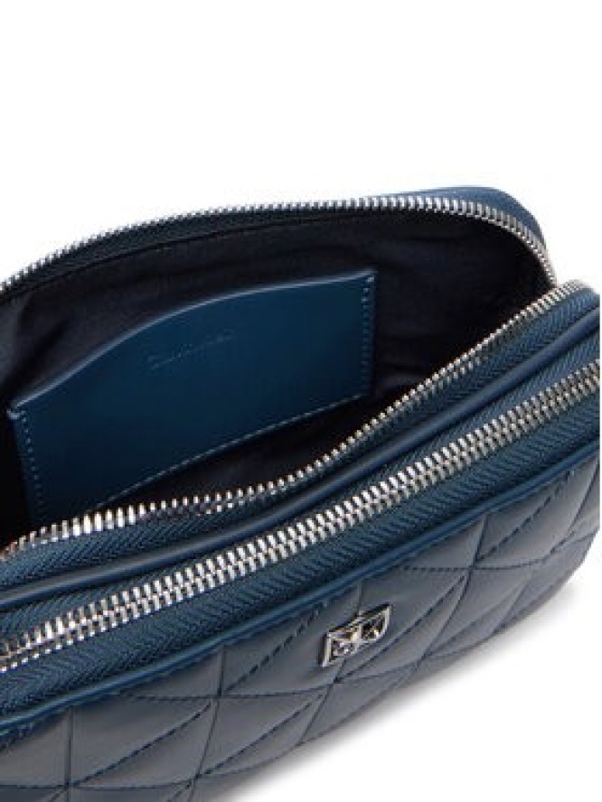 Calvin Klein Torebka Quilted Double Zip Camera Bag LV04F3328G Niebieski