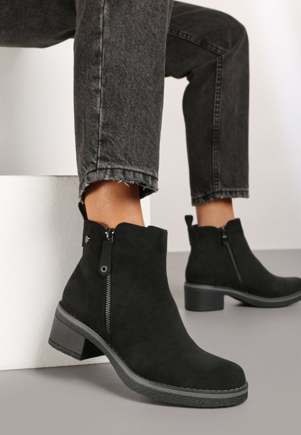 Czarne wężowe Botki Khariphae