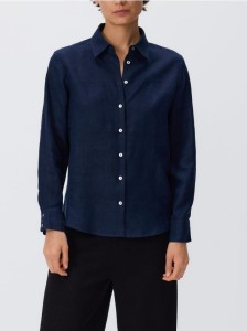 Lniana koszula - granatowy