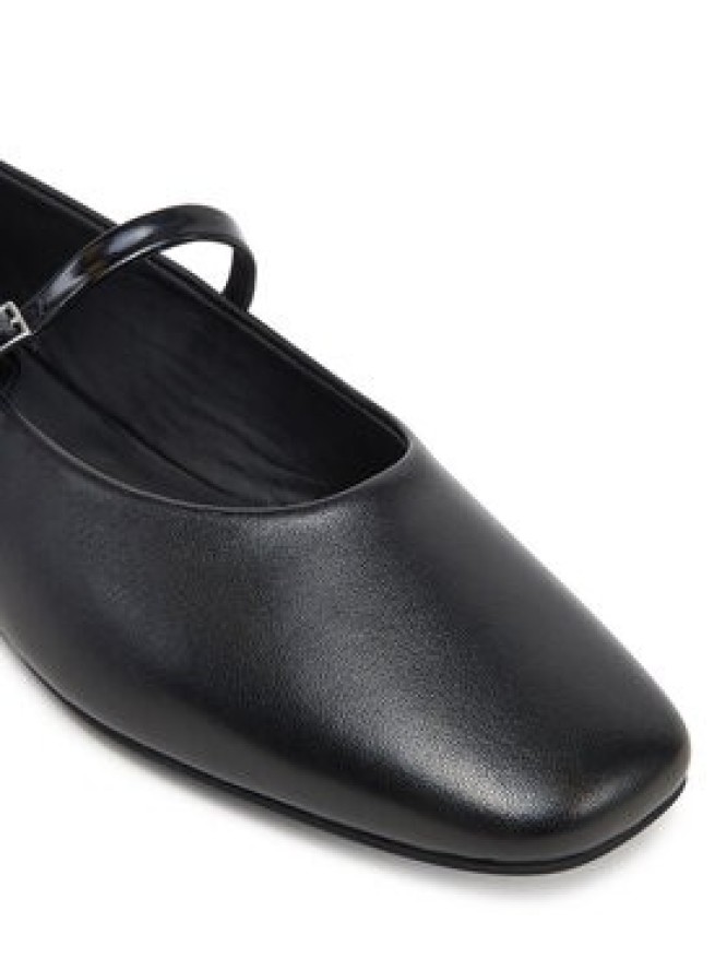 Calvin Klein Baleriny Ballerina New Buckle - Lth HW0HW02483 Czarny