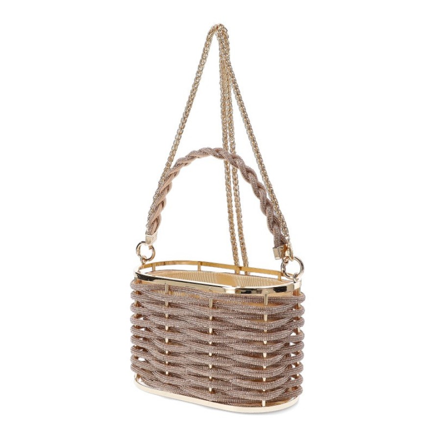 Złota Torebka Sca'Viola Ekskluzywny Kuferek Damski Premium