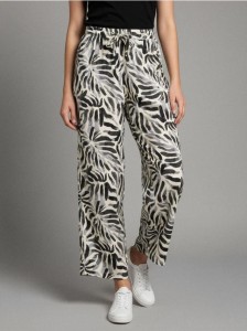 Spodnie wide leg - wielobarwny