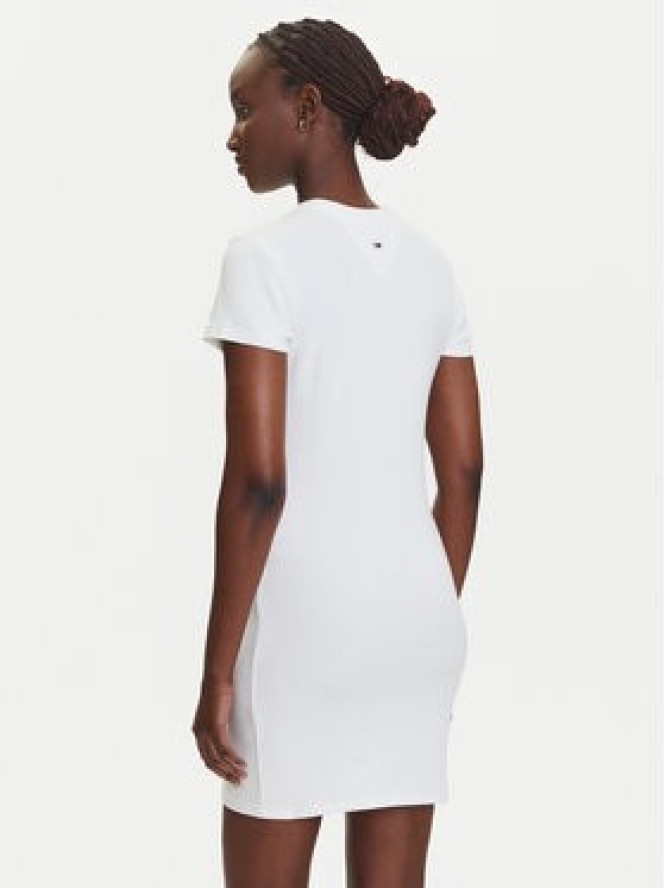 Tommy Jeans Sukienka codzienna Script DW0DW21186 Écru Slim Fit