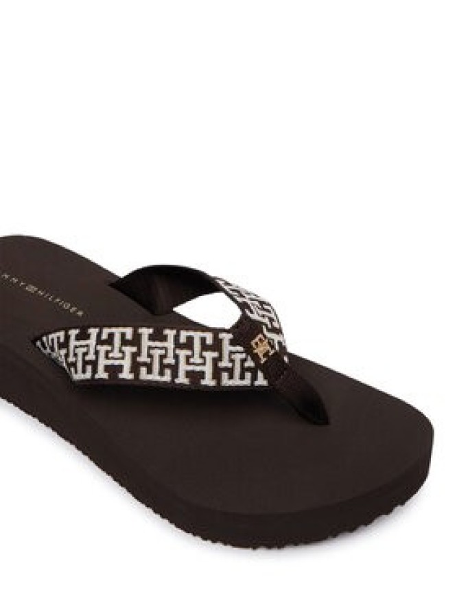 Tommy Hilfiger Japonki Mono Wedge Summer Sandal FW0FW09696 Brązowy