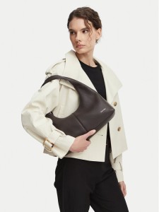 Calvin Klein Torebka Slouchy Leather Shoulder Bag LV04F3657G Brązowy