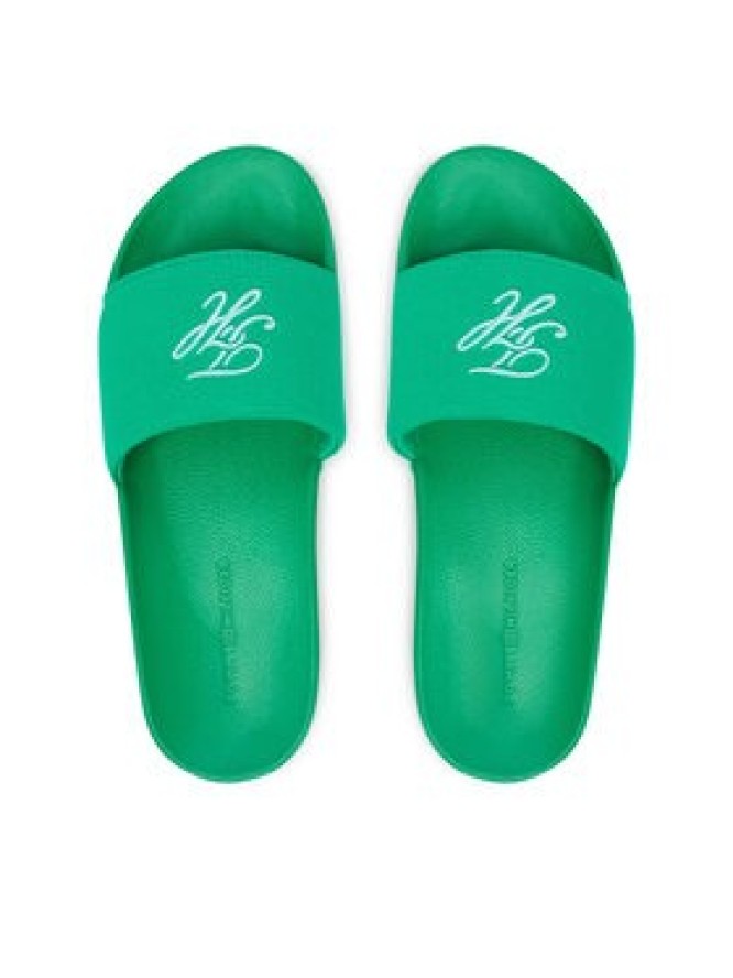 Tommy Hilfiger Klapki Th Script Pool Slide FW0FW09286 Zielony