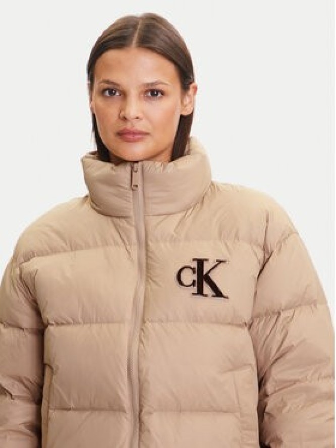 Calvin Klein Jeans Kurtka puchowa Graphic Logo LV047D503G Beżowy Regular Fit