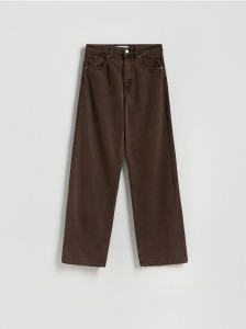 Jeansy wide leg - brązowy