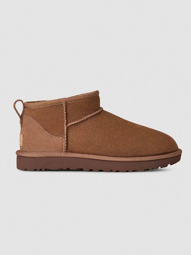 UGG Botki "Ultra Mini" w kolorze brązowym ze skóry owczej rozmiar: 37