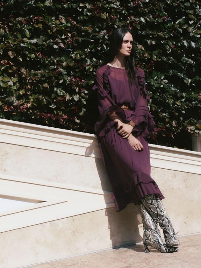 Skórzane kozaki w zwierzęcy wzór - wielobarwny