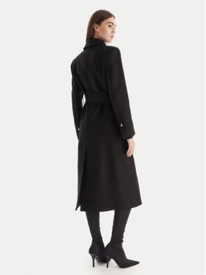 Patrizia Pepe Płaszcz wełniany 2O0195 A171 Czarny Regular Fit