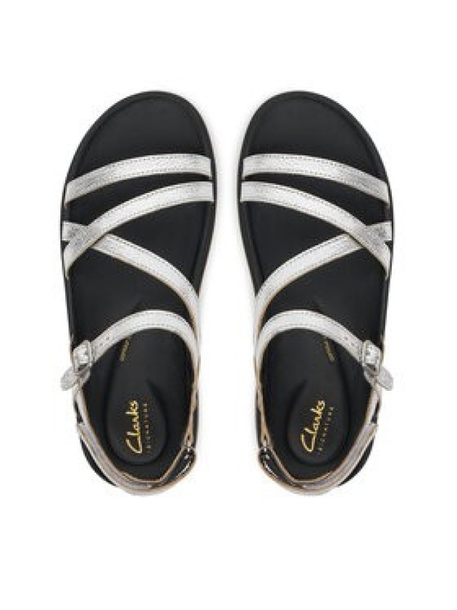 Clarks Sandały Arisetella Rose 26181261 Srebrny